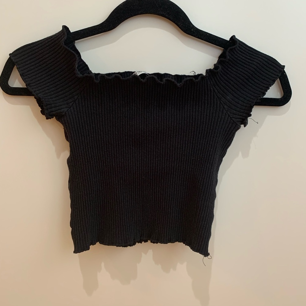 Zara Trafalug black off the shoulder top
